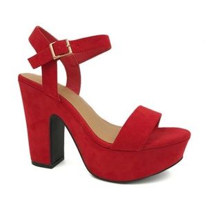Red Platform Sandals